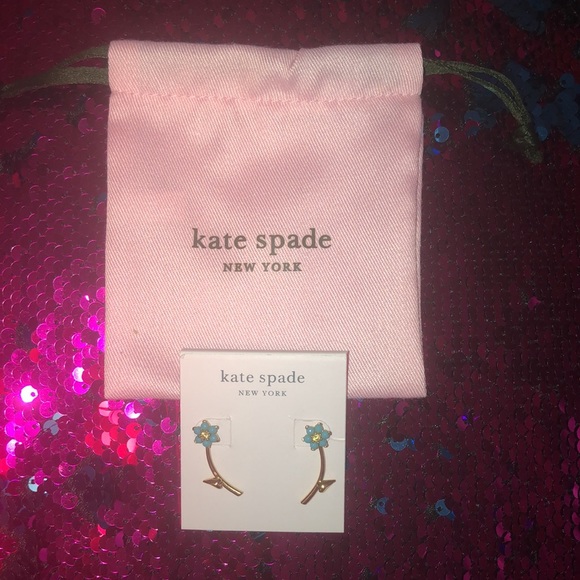 Kate Spade Myosotis Flower Gold Ear Jacket Earrings | NEW - Picture 6 of 7